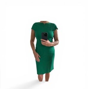Talbots green pencil dress cap sleeves size 8